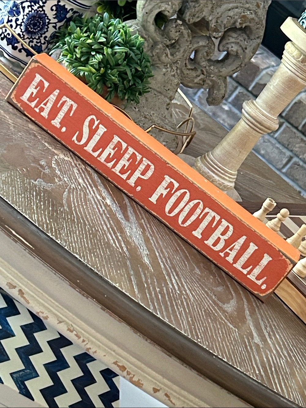 NEW! Eat. Sleep. Football 🏈 Distressed Wood Wall Sign